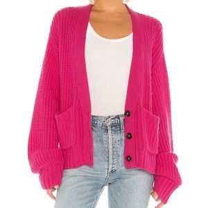 Pam & Gela Boxy oversized chunky slouchy Cardigan loose knit sweater